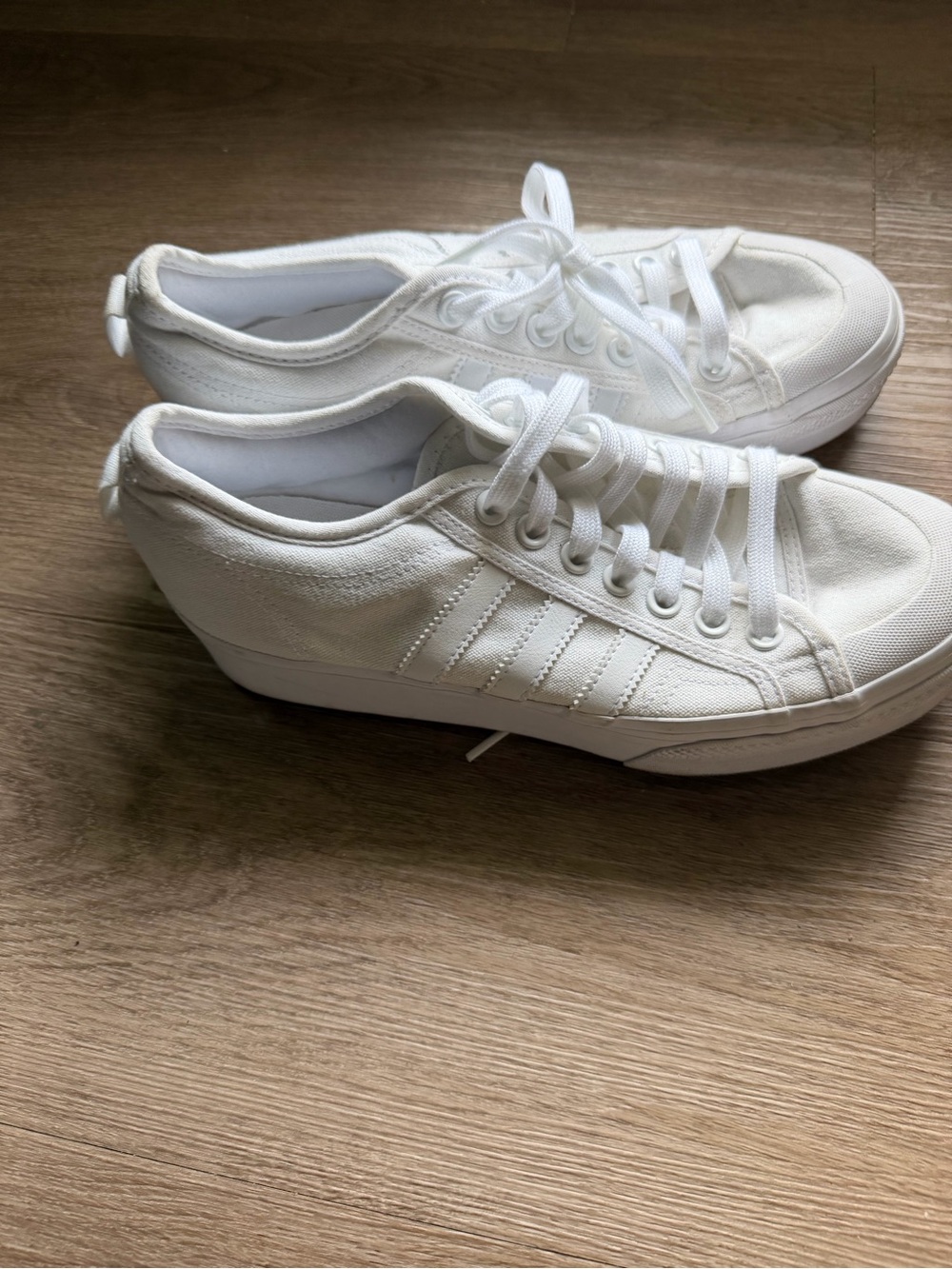 Adidas White Low-Top Canvas Sneakers - Picture 2 of 3